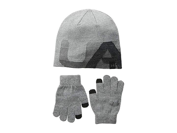 Under Armour Beanie/gloves Combo (little Kids/big Kids) (steel/black/charcoal) Beanies