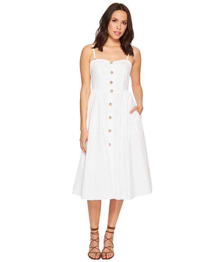 Free People Perfect Peach Poplin Midi Dress (white) Women's Dress