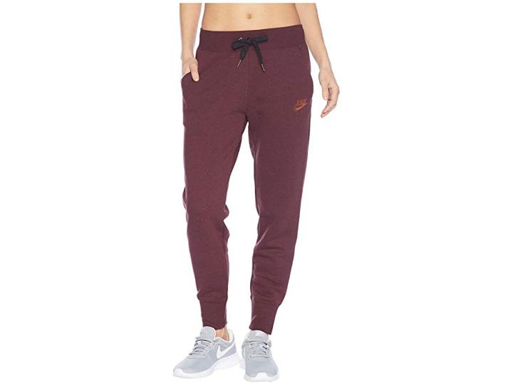 Nike Nike Sportswear Air Pants Reg Fleece (burgundy Crush/black) Women's Casual Pants