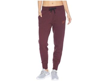 Nike Nike Sportswear Air Pants Reg Fleece (burgundy Crush/black) Women's Casual Pants