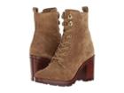 Frye Myra Lug Combat (sand Soft Oiled Suede) Women's Lace-up Boots