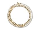 Michael Kors Pearl Link Dual Strand To Choker Necklace (gold) Necklace