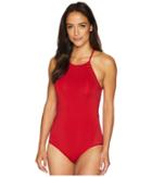 Jets By Jessika Allen Parallels High Neck One-piece (chilli) Women's Swimsuits One Piece