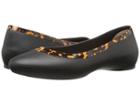 Crocs Lina Embellished Collar (black/tortoise) Women's Flat Shoes