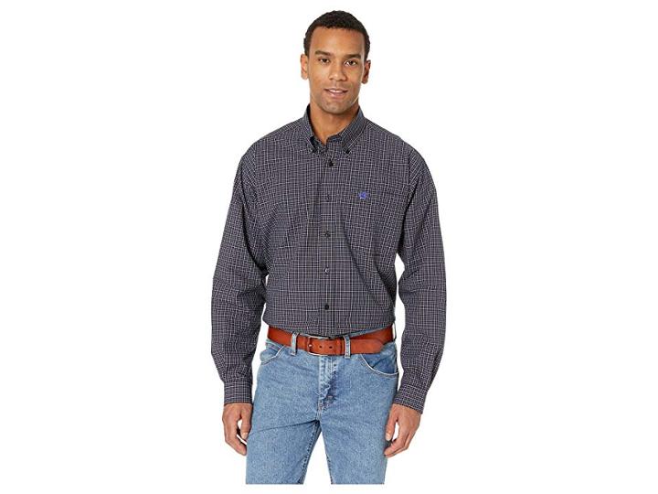 Cinch Long Sleeve Plaid (black) Men's Clothing