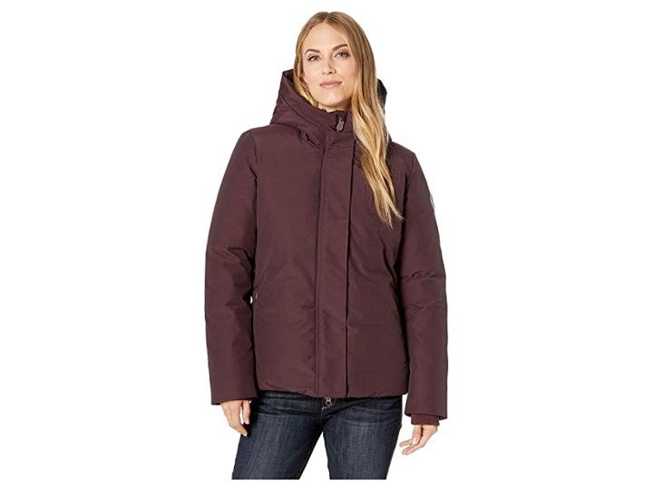 Save The Duck Short Coat With Faux Fur (burgundy) Women's Coat