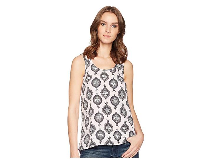 Cruel Printed Georgette Tank Top (pink) Women's Sleeveless