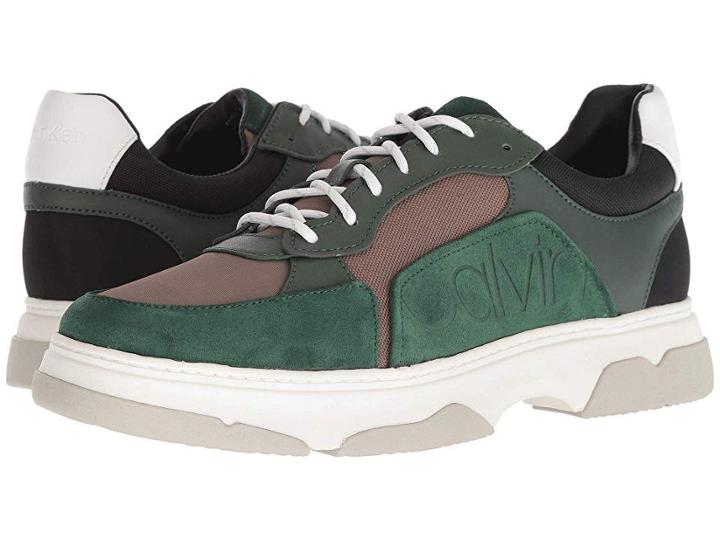 Calvin Klein Penley (hunter/army Fatigue/black Smooth Calf Leather/suede/nylon) Men's Shoes