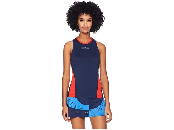 Adidas Stella Mccartney Barricade Tank Top (night Indigo/core Red) Women's Sleeveless