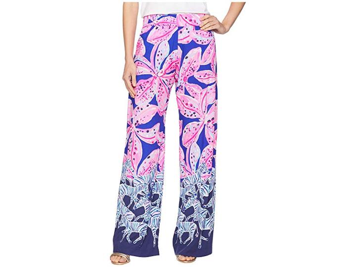 Lilly Pulitzer Bal Harbour Palazzo Pants (royal Purple Wild Child Engineered) Women's Casual Pants