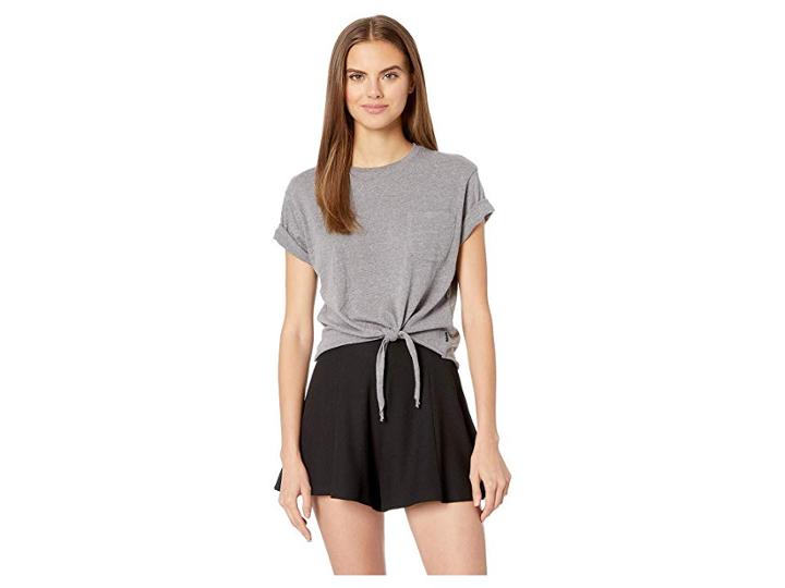 Rvca Label Tee (heather Grey) Women's Clothing