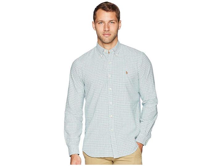 Polo Ralph Lauren Oxford Button Down Sport Shirt (green/black) Men's Clothing