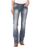 Stetson 818 Contemporary Bootcut With Heavy Contrast Stitch And Flap Back Pocket (blue) Women's Jeans