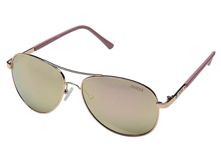 Guess Gf0295 (rose Gold/rose Gold Mirror Lens) Fashion Sunglasses