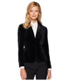 Tahari By Asl One-button Velvet Jacket (black) Women's Coat