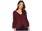 Eci Studded Knit Top (burgundy) Women's Clothing