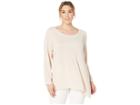 Calvin Klein Plus Plus Size Long Sleeve Asymmetrical Metallic Top (blush) Women's Clothing