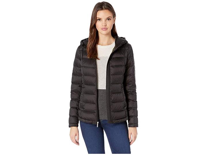 French Connection Hooded Short Puffer (black) Women's Coat