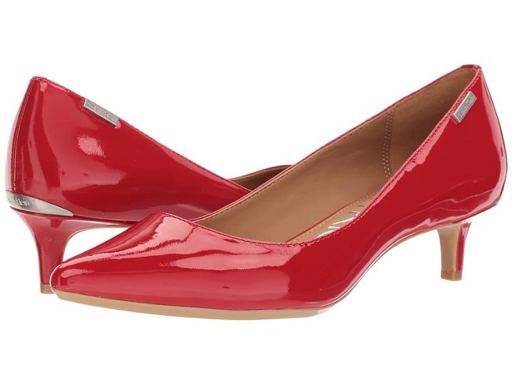 Calvin Klein Gabrianna Pump (lipstick Red) Women's 1-2 Inch Heel Shoes