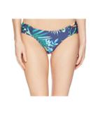 Lucky Brand Lush Leaf Reversible Side Sash Hipster (indigo) Women's Swimwear