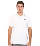 Nike Golf Tiger Woods Velocity Woven Solid Polo (white/black/reflect Black) Men's Short Sleeve Knit