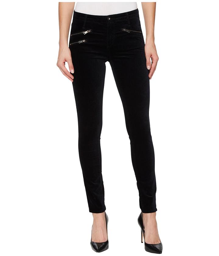 Ag Adriano Goldschmied Velvet Legging Ankle Moto In Super Black (super Black) Women's Jeans