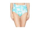 Michael Michael Kors Floral Vine High-waisted Bikini Bottoms (turquoise) Women's Swimwear