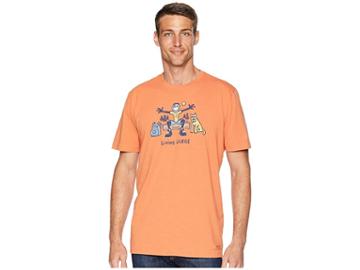 Life Is Good Living Large Camp Crusher Tee (sandy Orange) Men's T Shirt