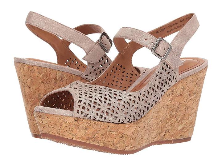 Trask Patti (blush Metallic Suede) Women's Wedge Shoes