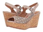 Trask Patti (blush Metallic Suede) Women's Wedge Shoes