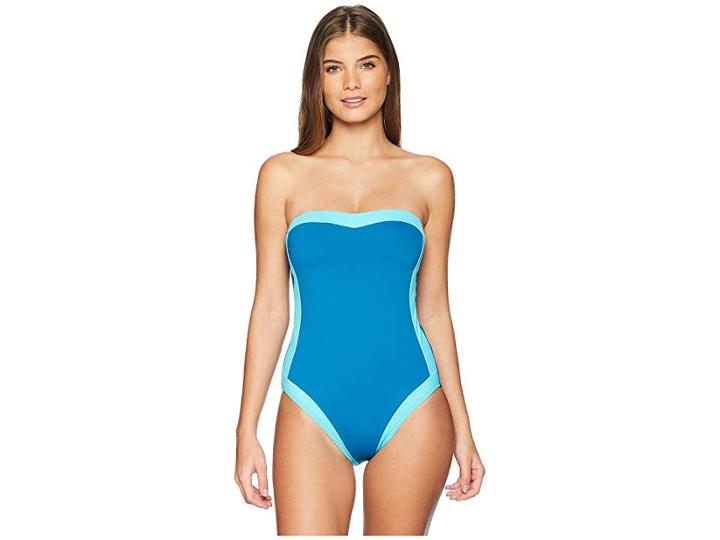 La Blanca Modern Muse Bandeau Mio One-piece Swimsuit (marina) Women's Swimsuits One Piece