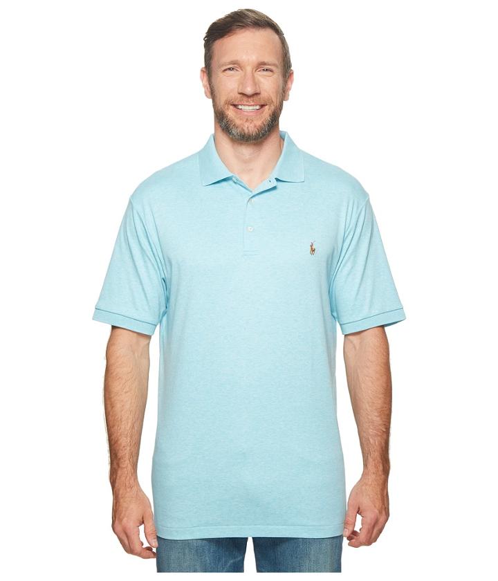 Polo Ralph Lauren Big Tall Pima Polo Short Sleeve Knit (watch Hill Blue Heather) Men's Clothing