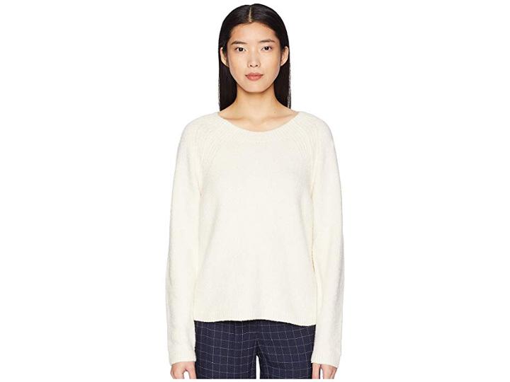 Eileen Fisher Organic Cotton Round Neck Short Box-top (soft White) Women's Clothing