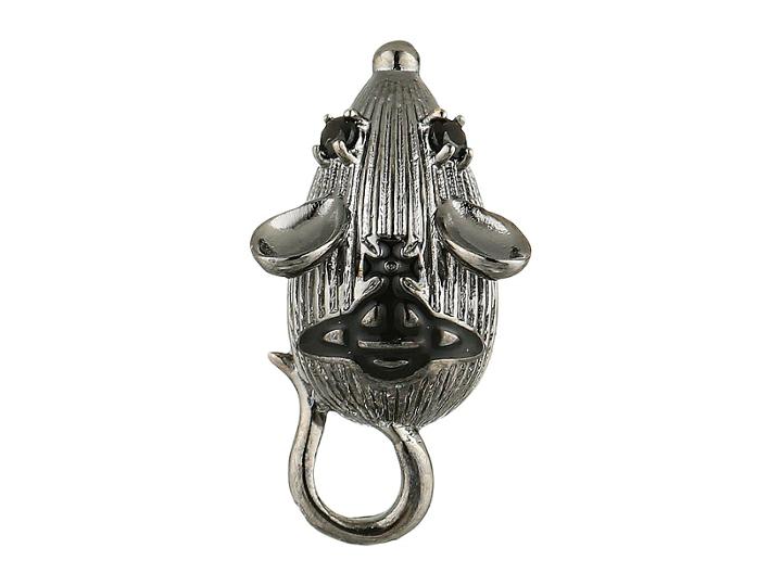 Vivienne Westwood Man Mouse Single Stud Earring (black Cz/black/ruthenium) Earring