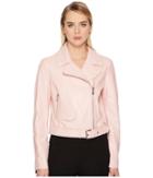 Boutique Moschino Leather Jacket (pink) Women's Coat