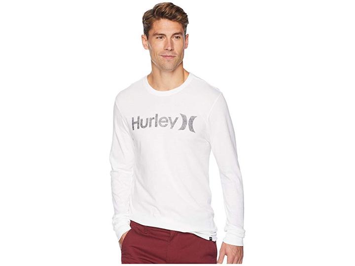 Hurley One Only Push Through Long Sleeve Tee (white) Men's T Shirt