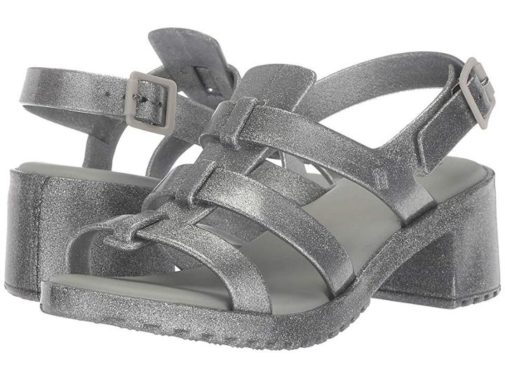 Mini Melissa Mel Flox High (little Kid/big Kid) (silver/black) Girls Shoes