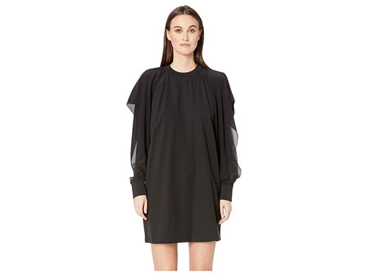 Sportmax Teiera Long Sleeve Cold Shoulder Dress (black) Women's Clothing