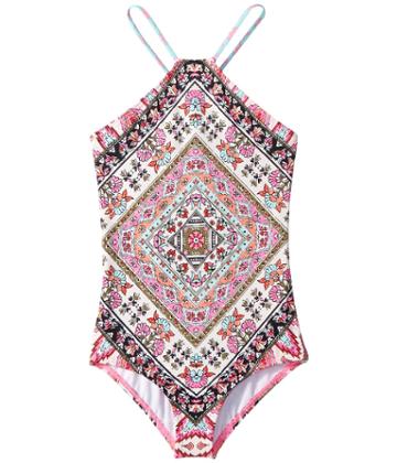 Billabong Kids Moon Tribe One-piece (little Kids/big Kids) (multi) Girl's Swimsuits One Piece