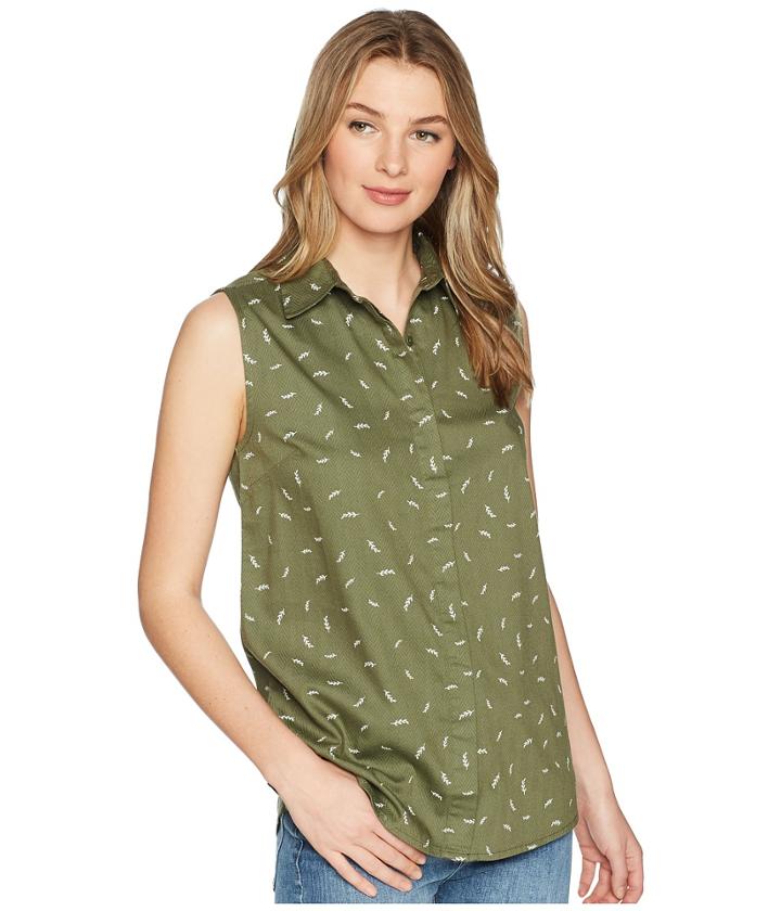 United By Blue Primrose Sleeveless Button Down (green) Women's Sleeveless