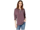 Jag Jeans Debbie Lace-up Shirt (purple Plum) Women's Clothing