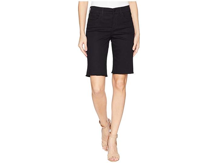 Nydj Briella Shorts W/ Fray Hem In Black (black) Women's Shorts