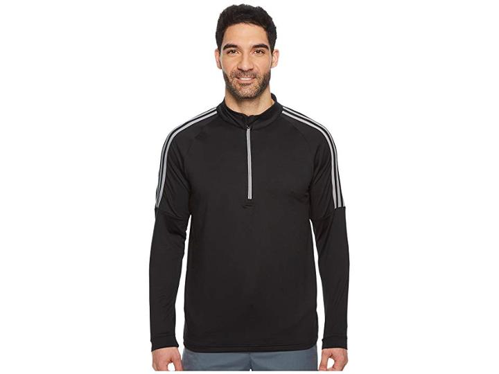 Adidas Golf Classic 3-stripes 1/4 Zip Pullover (black 1) Men's Sweater