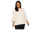 Calvin Klein Plus Plus Size 3 Tier Sleeve Textured Blouse (blush) Women's Blouse