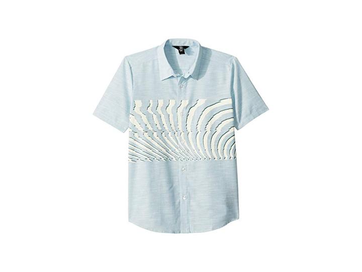 Volcom Kids Blocked Short Sleeve Shirt (big Kids) (arctic Blue) Boy's Short Sleeve Button Up