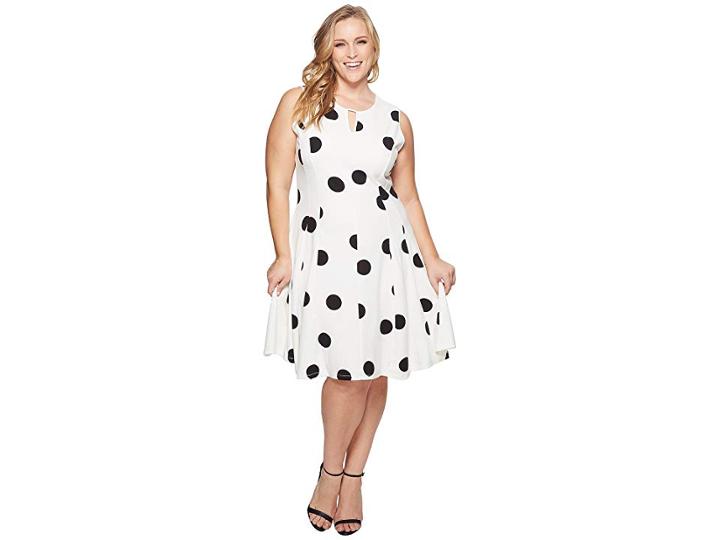 Kari Lyn Plus Size Peyton Sleeveless Dress (white/black) Women's Dress