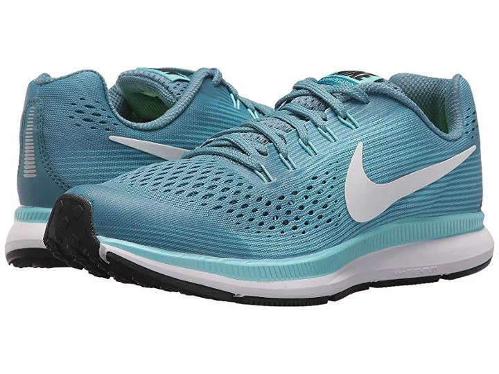 Nike Kids Zoom Pegasus 34 (little Kid/big Kid) (noise Aqua/white/bleached Aqua) Girls Shoes