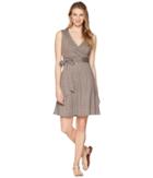 Toad&co Cue Wrap Sleeveless Dress (falcon Brown Batik Dot Print) Women's Dress