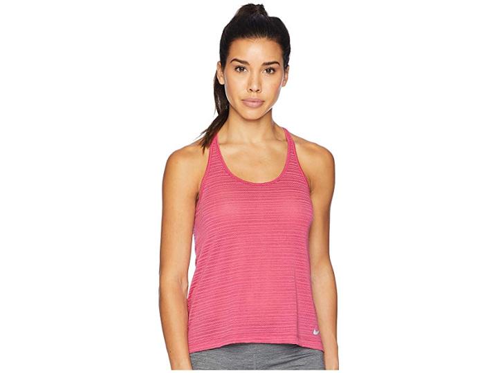 Nike Miler Breathe Tank Top (wild Cherry/heather) Women's Sleeveless