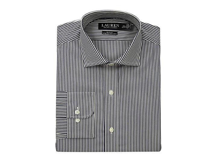 Lauren Ralph Lauren Slim Fit No-iron Multi-stripe Estate Dress Shirt (ink Navy/bone) Men's Long Sleeve Button Up